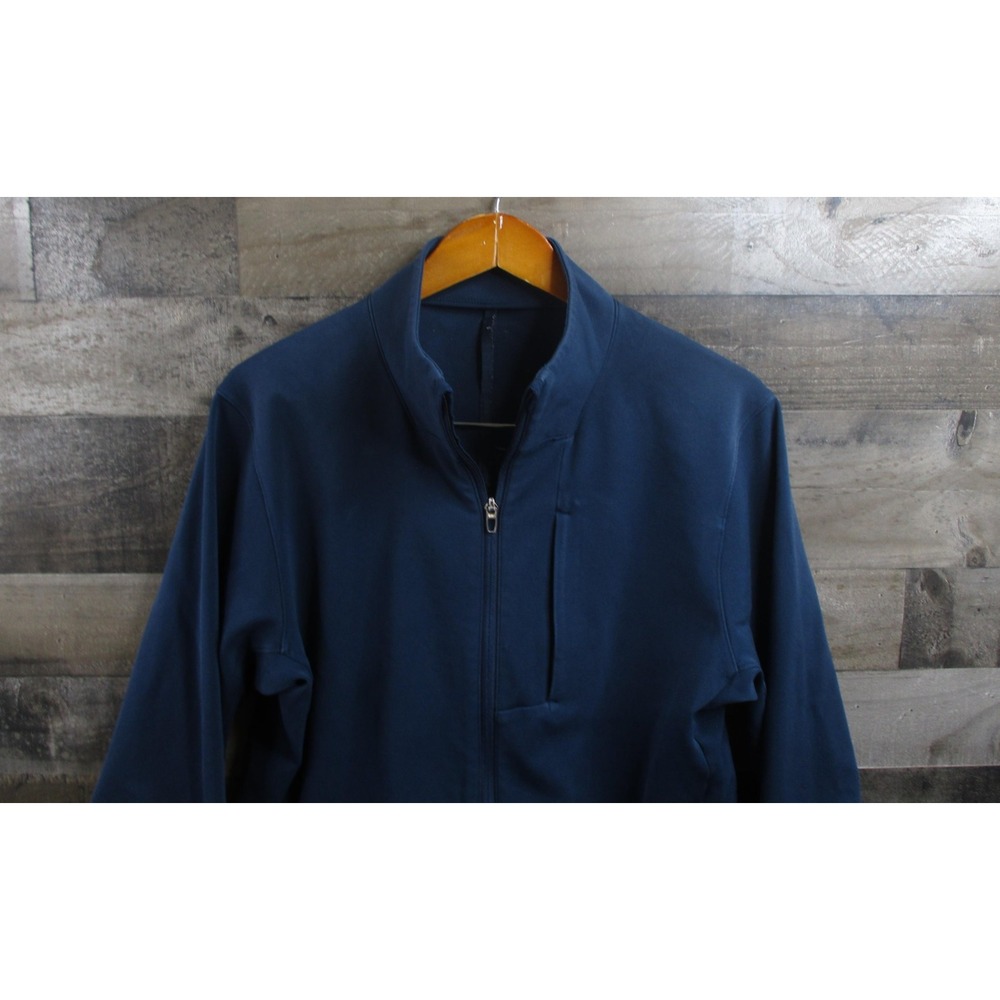 Lululemon Sojurn Jacket Mens Large Blue Full Zip Athletic Thumbholes Running Gym